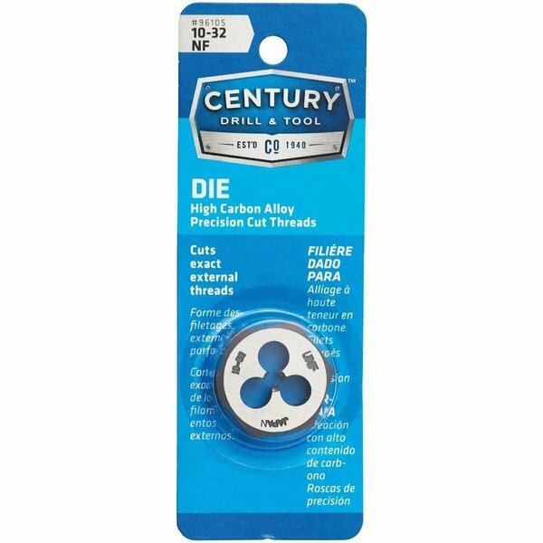 Century Drill Tool Century Drill & Tool 10-32 National Fine 1 In. Across Flats Fractional Hexagon Die 96105